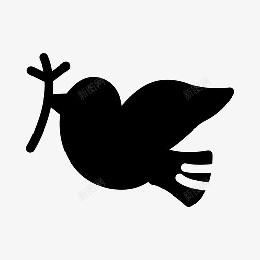鹿动物鸟svg_新图网 https://ixintu.com 圣诞节 动物 鸽子 和平 线条 符号