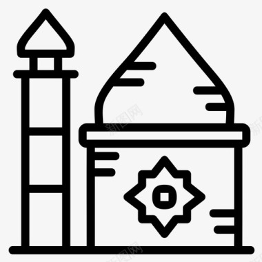 清真寺开斋节伊斯兰教图标