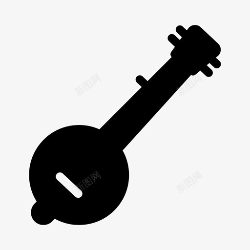 班卓琴声学乐器svg_新图网 https://ixintu.com 乐器 音乐 班卓 琴声 声学 像素 完美 线条