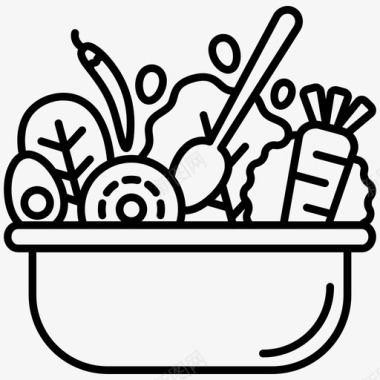 沙拉碗饮食图标