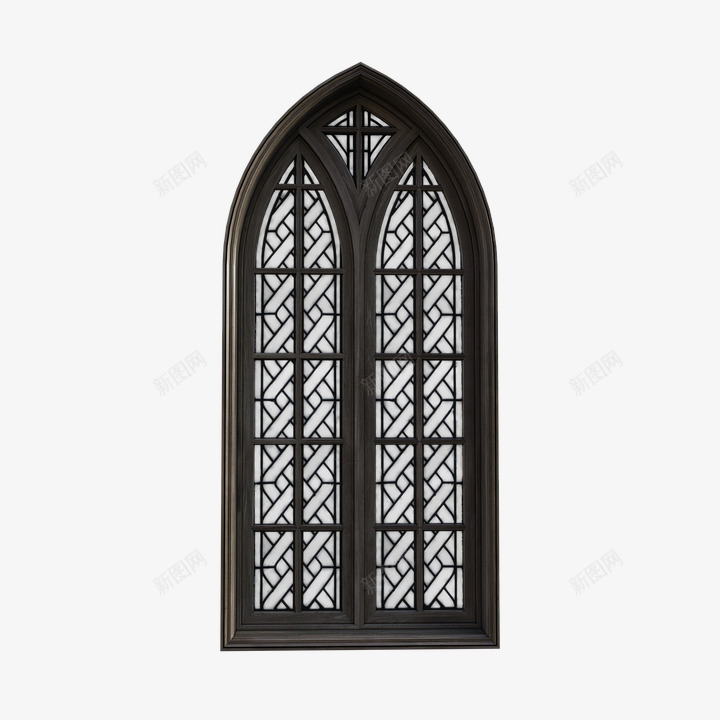 Gothic Window Architecture Glass Wooden Old 3D一部分png免抠素材_新图网 https://ixintu.com 一部分