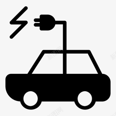 电动汽车生态混合动力图标