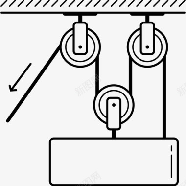 复合滑轮系统机构滑轮系统图标