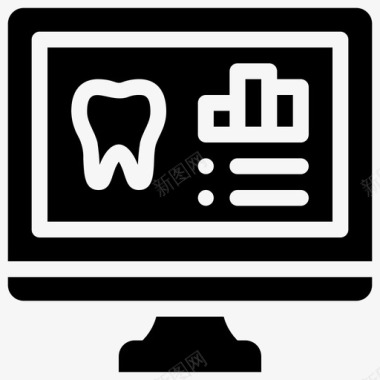 牙齿检查电脑牙齿护理图标