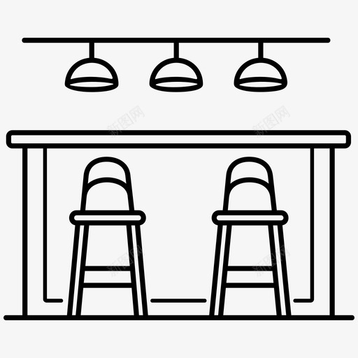 吧台装饰家具svg_新图网 https://ixintu.com 吧台 装饰 家具 室内 凳子