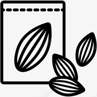 杏仁健康食品坚果图标