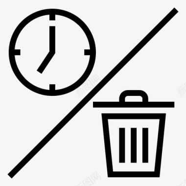 不要浪费时间时钟垃圾图标