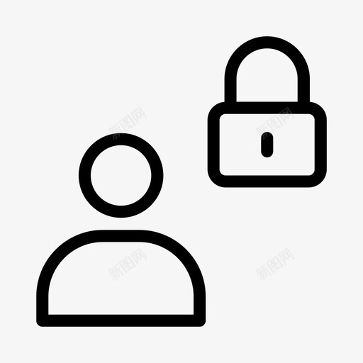 专用锁定配置文件svg_新图网 https://ixintu.com 专用 锁定 配置文件 保护 用户 安全 像素 完美 线条 轮廓