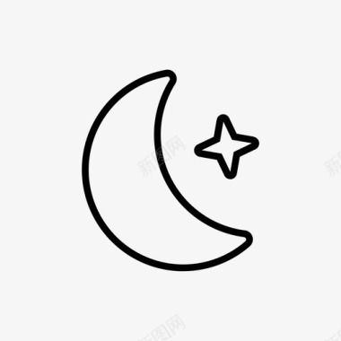 半月月亮夜空图标