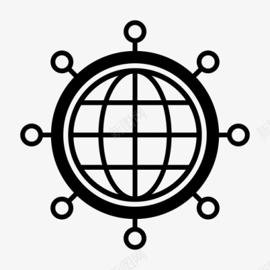 全球连接全球通讯社交网络图标