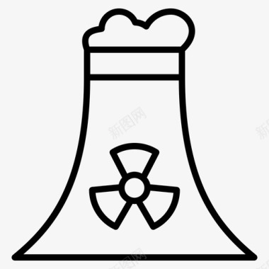 核反应堆核电站能源和电池图标