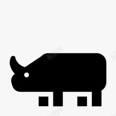 犀牛动物可爱图标