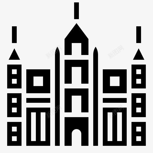 布鲁塞尔市政厅建筑哥特式svg_新图网 https://ixintu.com 布鲁塞尔 市政厅 建筑 哥特式 地标 字形