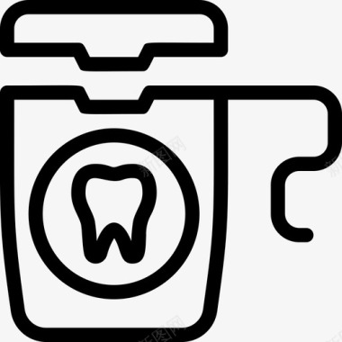 牙线清洁牙科护理图标