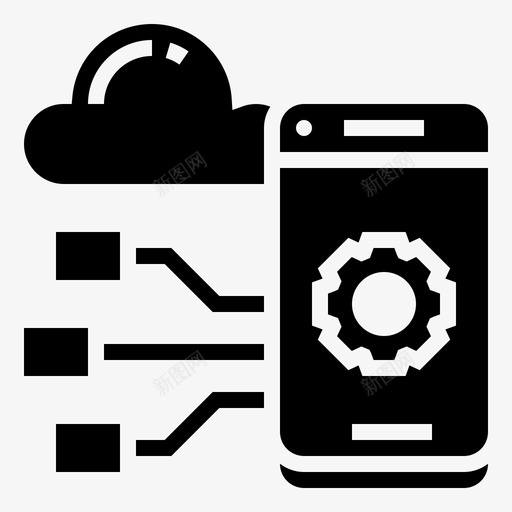 云应用程序连接互联网svg_新图网 https://ixintu.com 应用程序 连接 互联网 智能 手机 服务 图示