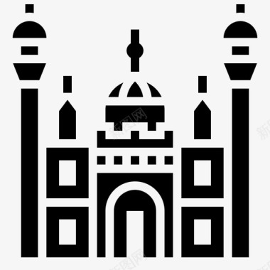 巴德沙希清真寺建筑伊斯兰教图标