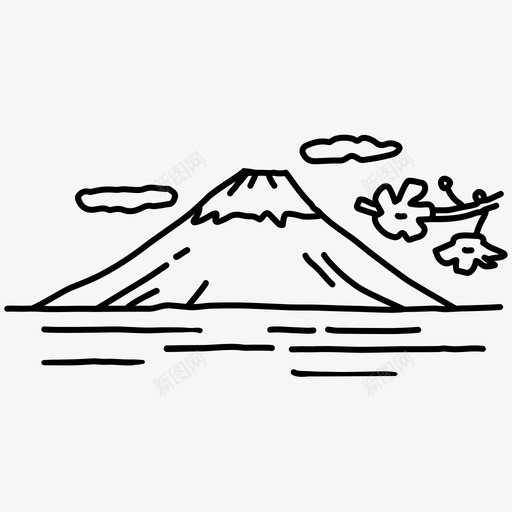 富士山日本风景svg_新图网 https://ixintu.com 富士山 日本 风景 景山 世界 地标 柯纳 固体