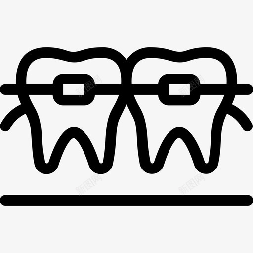 正畸牙套托槽svg_新图网 https://ixintu.com 牙科 正畸 牙套 托槽 护理 牙医