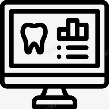 计算机牙齿数据牙科护理牙医图标