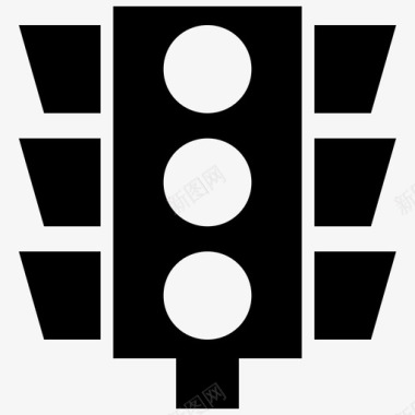 交通信号灯驾驶警示路标图标