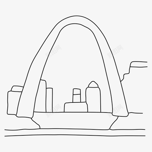 大门拱门城市手绘svg_新图网 https://ixintu.com 大门 拱门 城市 手绘 素描 路易斯 世界 地标 柯纳 细线