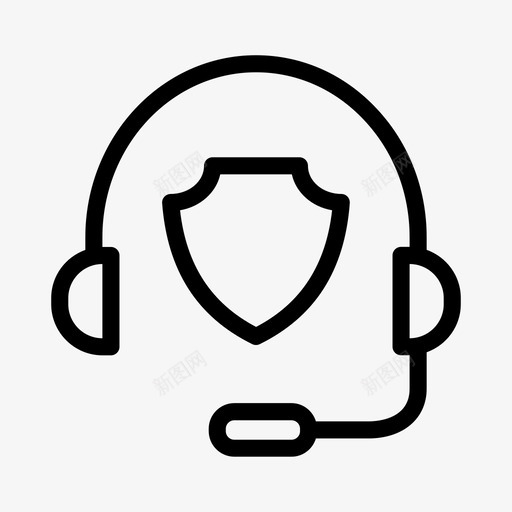 支持耳机在线svg_新图网 https://ixintu.com 安全 支持 耳机 在线 屏蔽 像素 完美 线条 轮廓