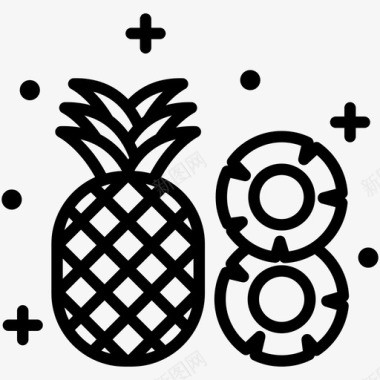 新鲜菠萝食品新鲜水果图标