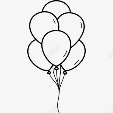 气球和庆典生日节日图标