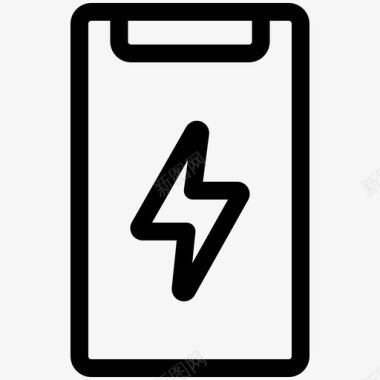 手机充电智能手机能源和电池概述图标