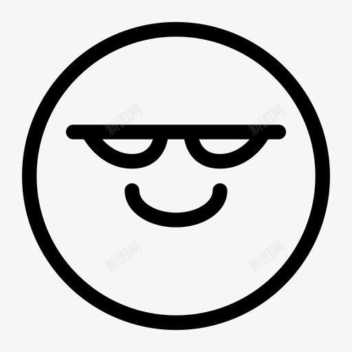 表情符号酷微笑svg_新图网 https://ixintu.com 表情 符号 微笑
