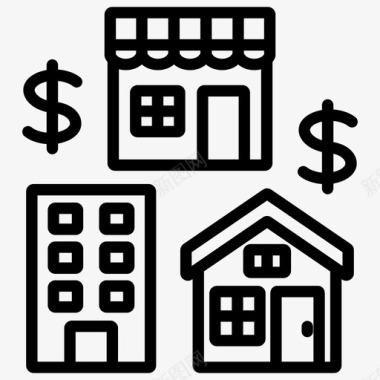 销售和租赁住房房地产图标