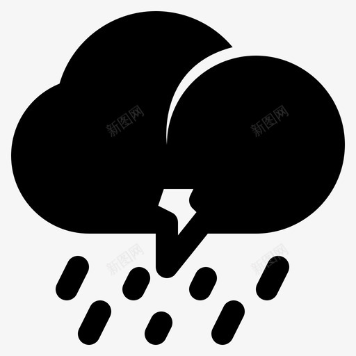 雷雨云天气预报svg_新图网 https://ixintu.com 天气 雷雨云 天气预报 雨天 天气图 图标