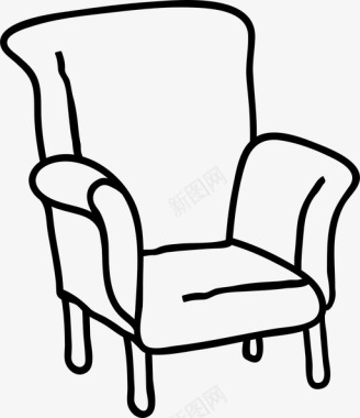 扶手椅安乐椅家具图标