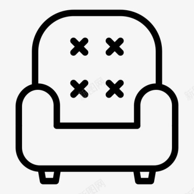 扶手椅家具房子图标
