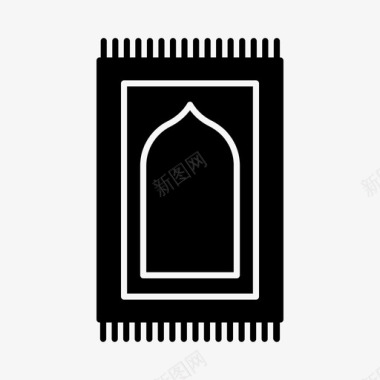 祈祷毯禁食伊斯兰教图标