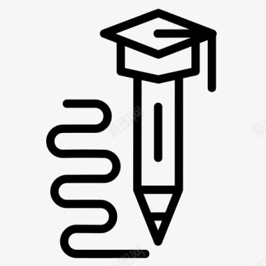 铅笔教育播客毕业帽图标