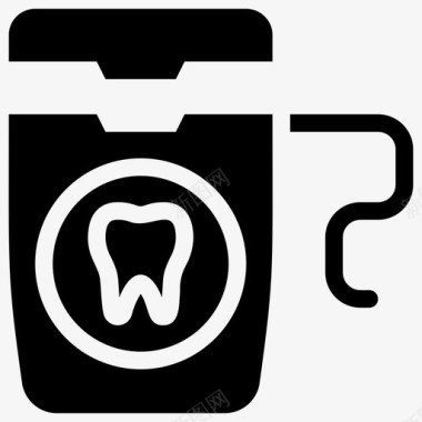 牙线清洁牙齿护理图标