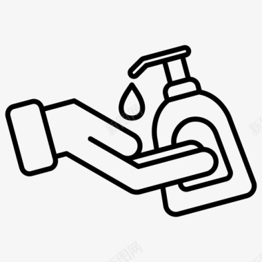 液体肥皂清洁手图标