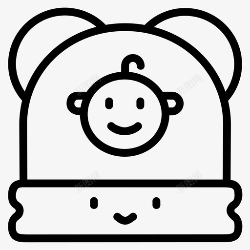 婴儿帽婴儿服装冬季帽子svg_新图网 https://ixintu.com 婴儿 服装 冬季 帽子 轮廓