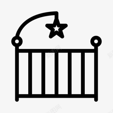 婴儿床摇篮室内图标
