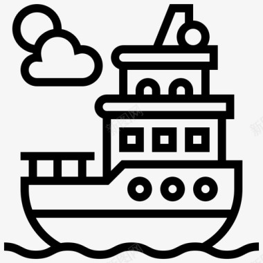 游艇渡轮海运图标