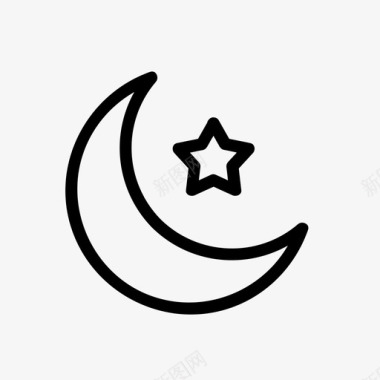 月亮之星伊斯兰教穆斯林图标