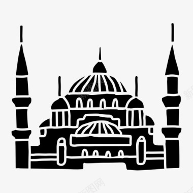 蓝色清真寺建筑伊斯坦布尔图标