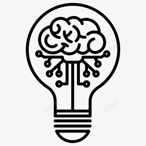 概念大脑创意svg_新图网 https://ixintu.com 概念 大脑 创意 想法 灯泡