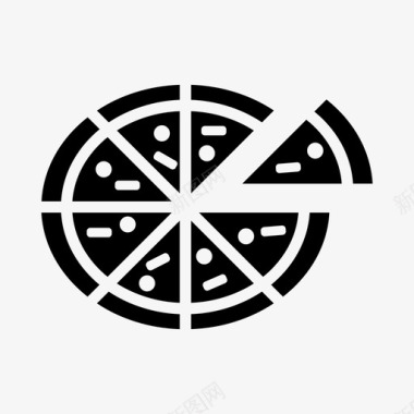 采购产品比萨饼快餐意大利香肠比萨饼图标