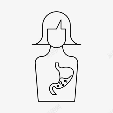 胃腹部解剖学图标