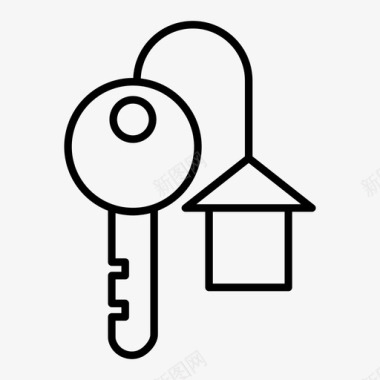 房屋钥匙建筑物不动产图标