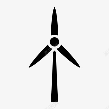 风力涡轮机风扇能源和电池填充图标