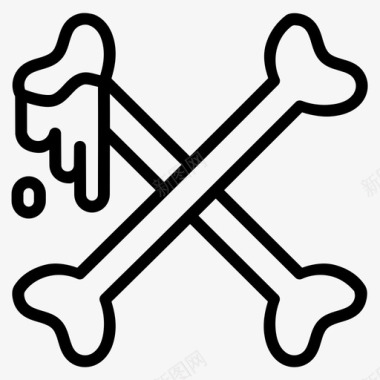 骨头恐惧恐怖图标