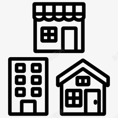 房地产建筑住宅区图标
